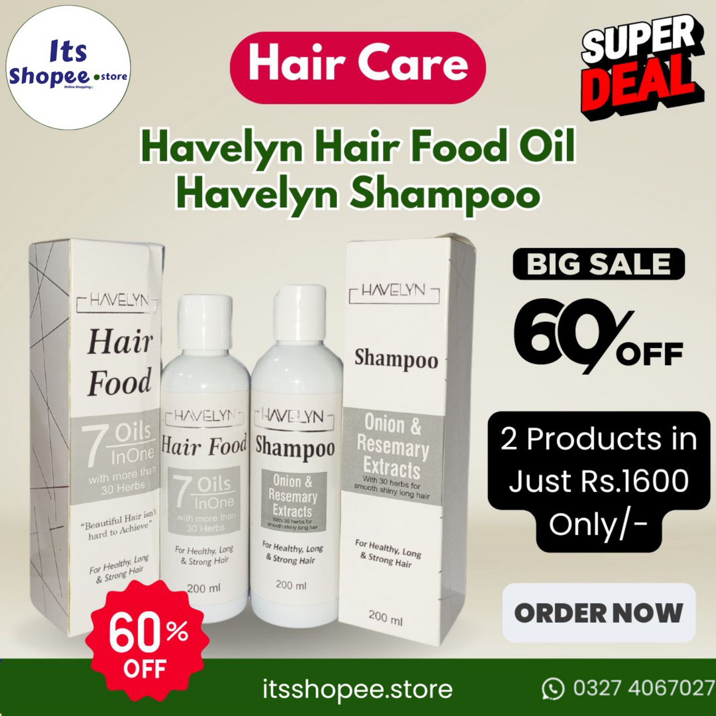 Hair Bundle: Havelyn Hair Food Oil & Shampoo